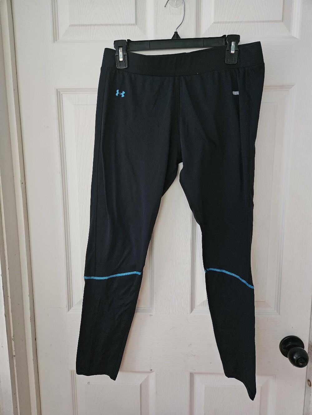 Under Armour Black Leggings with Blue Trim